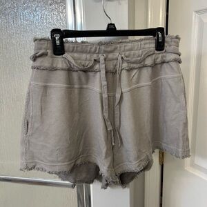 Free People Light Gray Athletic Shorts size large nwot boho funky